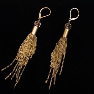 NEW Gold Tone Tassel Earrings